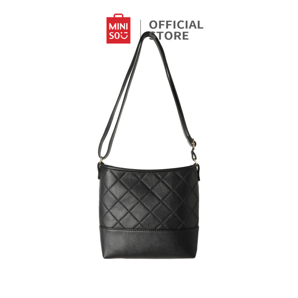 Miniso Crossbody Bag Stylish And Waterproof Embossed Diamond Lattice Sling Bag High Capacity