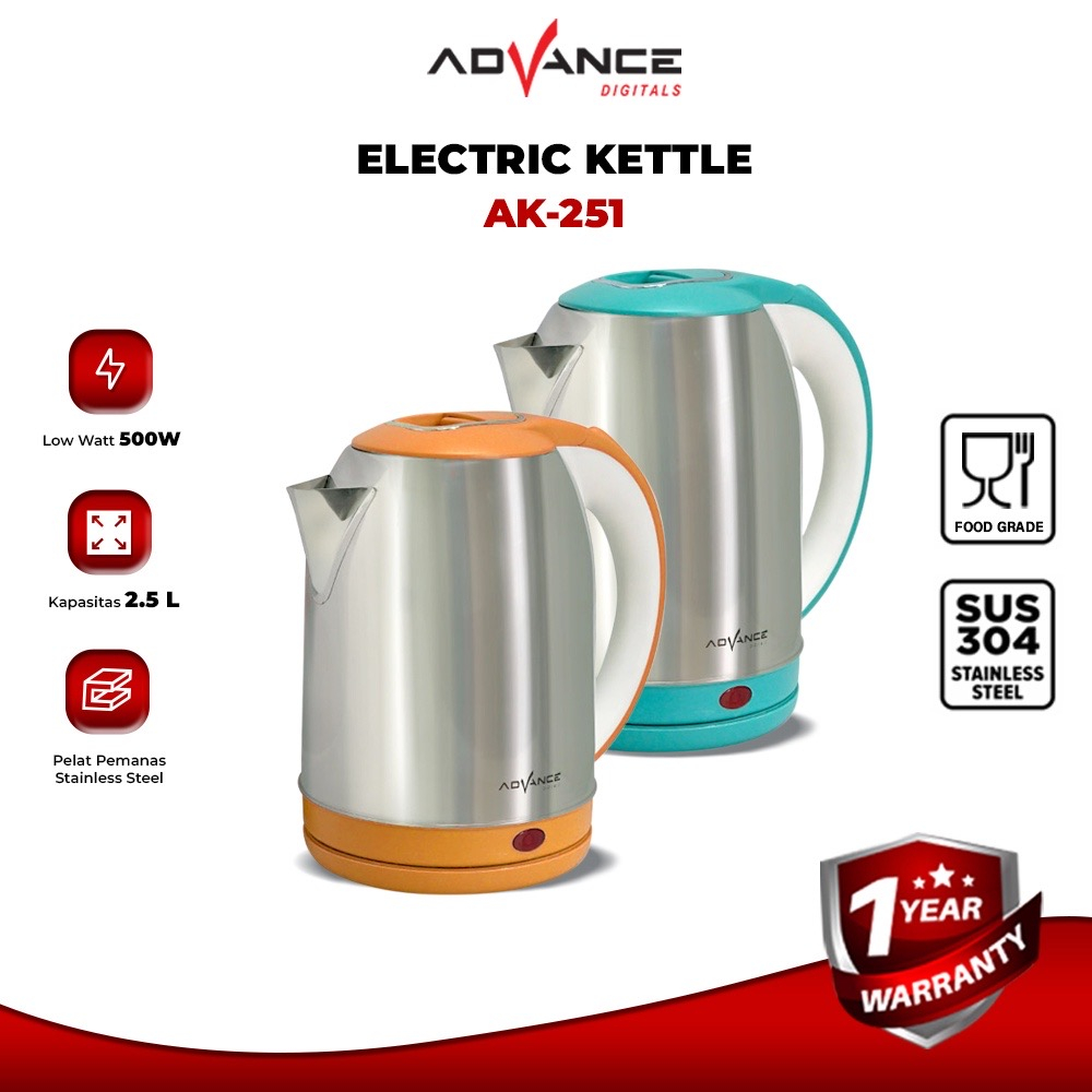 Electric Kettle Advance AK251 Electric Kettle 2.5 Liter Capacity