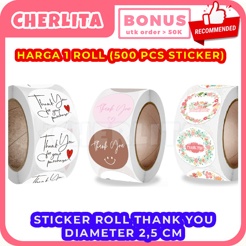 READY 500 PCS Thank You Stickers Food Label Labels Packing Round Thank ...
