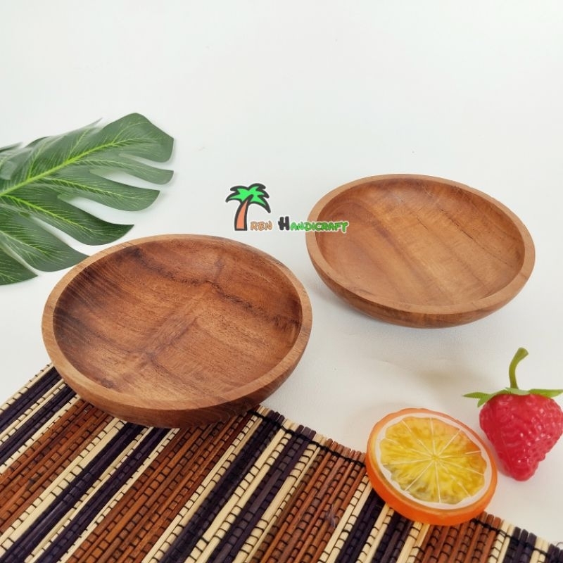 KAYU Arenhandicraft Teak wood bowl 12cm high 3cm | Shopee Malaysia
