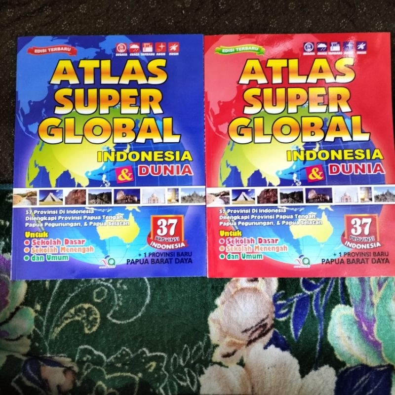 Original SUPER GLOBAL ATLAS BOOK OF INDONESIA & THE WORLD 37 INDONESIAN ...