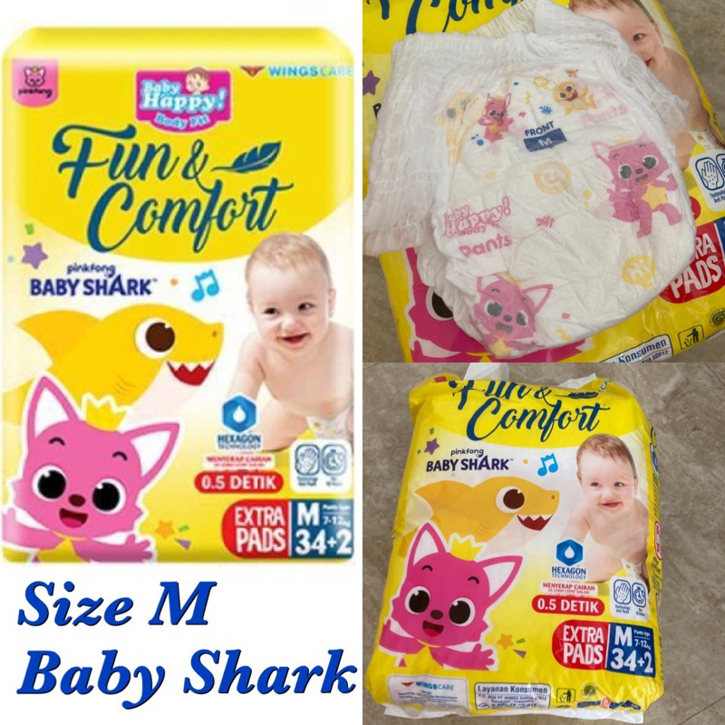 Sweety HAPPY BABY SHARK PAMPERS Unit DIAPERS Retail DIAPERS Disposable
