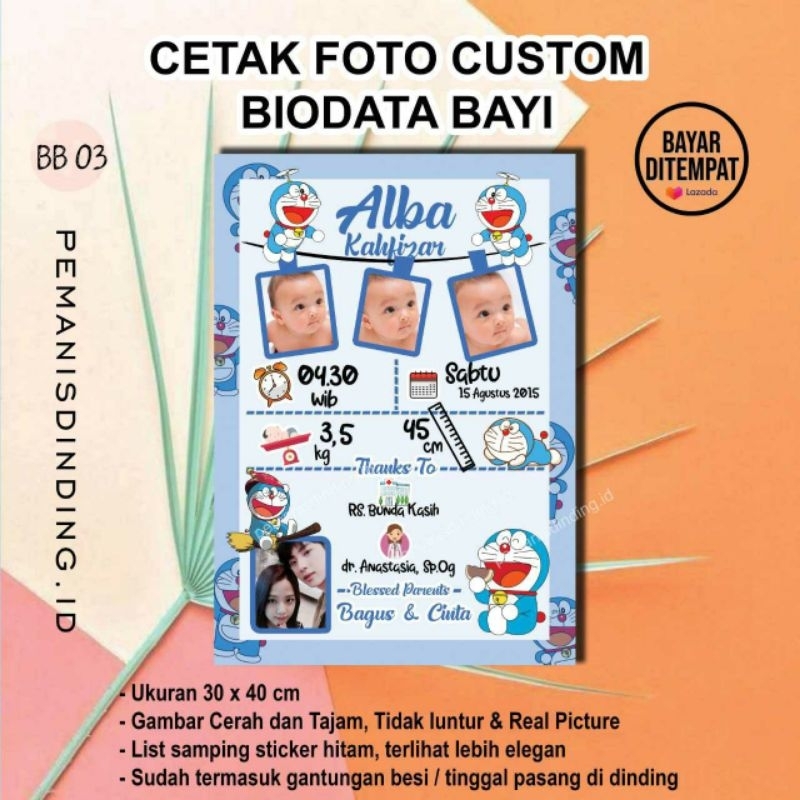 Custom Baby Biodata Photo Glass Frame 10R / 20x25cm | Shopee Malaysia