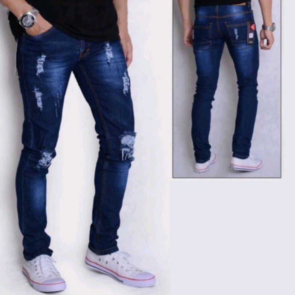 Men's Ripped Jeans - Ripped Jeans - Men's slim fit pants with Ripped ...