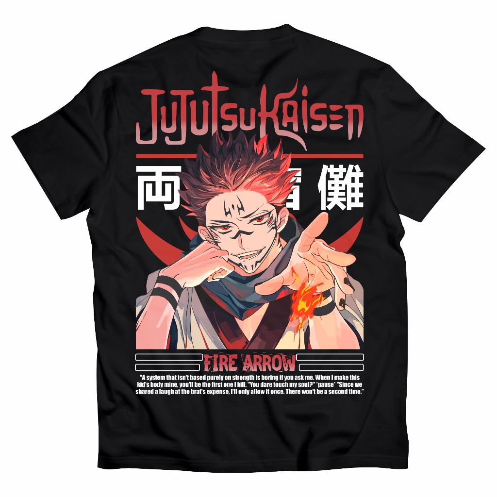 Kaos Anime Ryomen Sukuna V2 Jujutsu Kaisen 022jk T Shirt Anime Kaos Anime Cotton Combed 4949