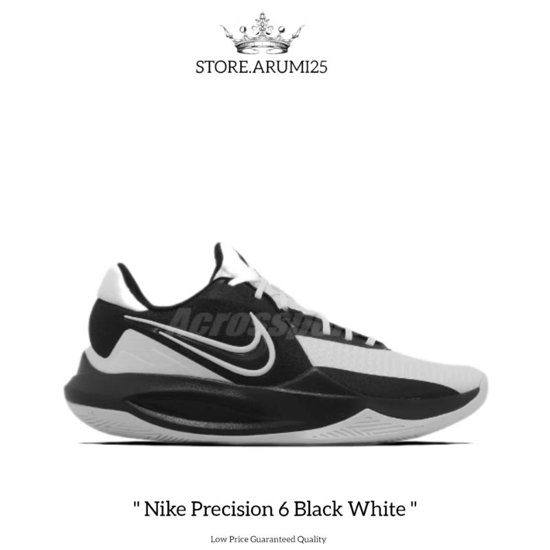 Nike Precision 6 Basketball Shoes Black White Shopee Malaysia