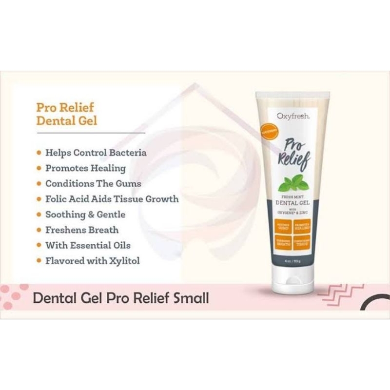 Dental Gel Pro Relief Fresh Mint with Oxygene & Zinc. Oxyfresh Dental