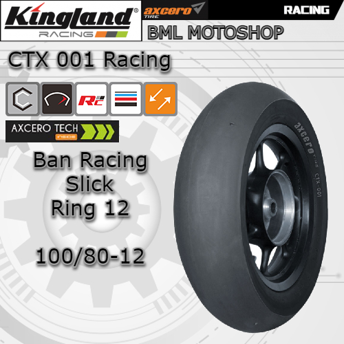 Slick Racing Tires 100/8012 Kingland CTX Bald Racing Tires Slick Ring