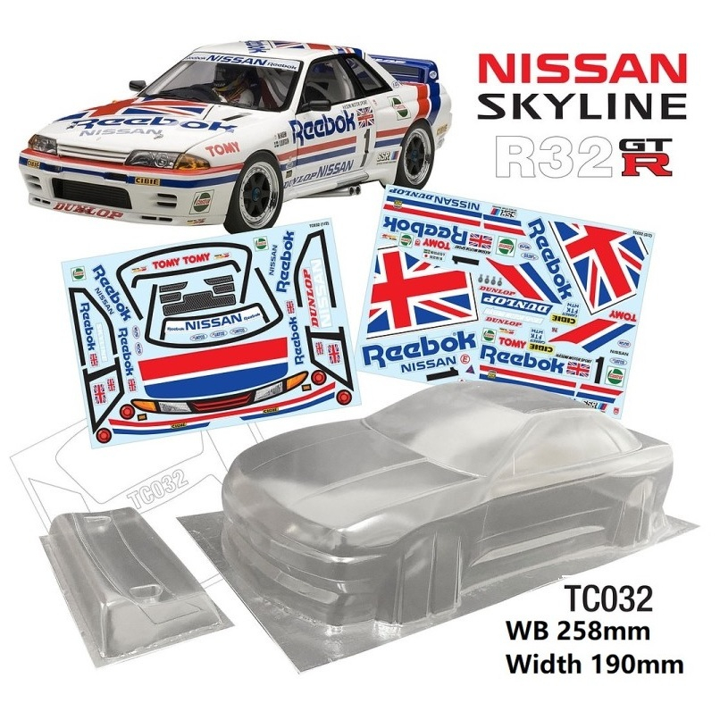 Team C Nissan Skyline R32 1/10 Clear Body Shell Rc Drift Rally | Shopee ...