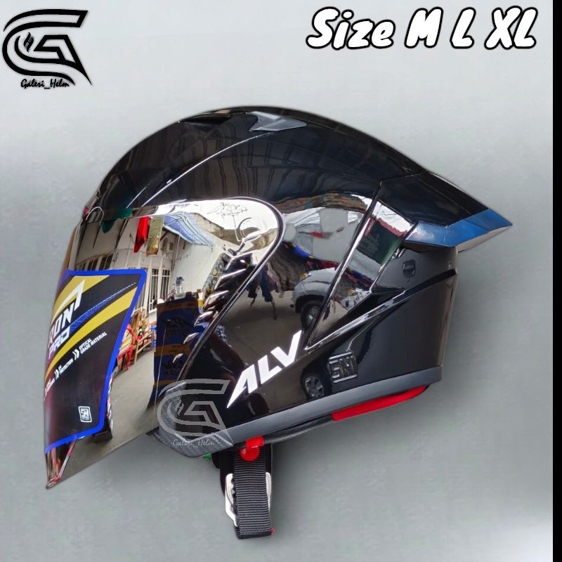 Helmet Alv Ultron Pro Solid Black Glosi Half Face Shopee Malaysia