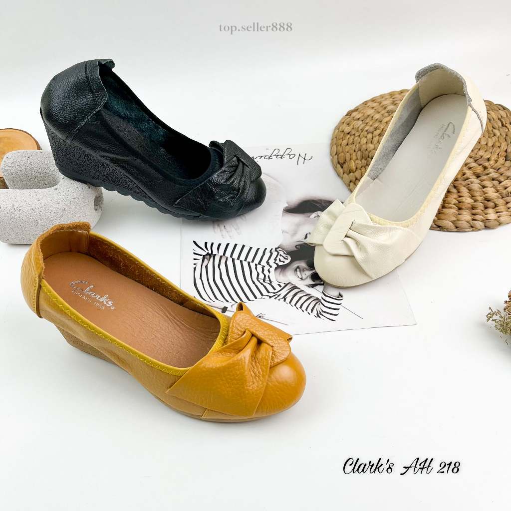 Wedges Shoes For Women Import Clarks 7cm Genuine Leather AH 218 Shopee Malaysia