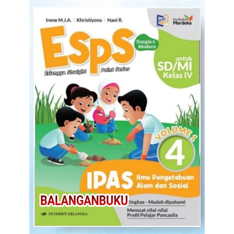 Esps IPAS Book Volume 1 Class 4 SD NEW ERLANGGA MERDEKA Curriculum