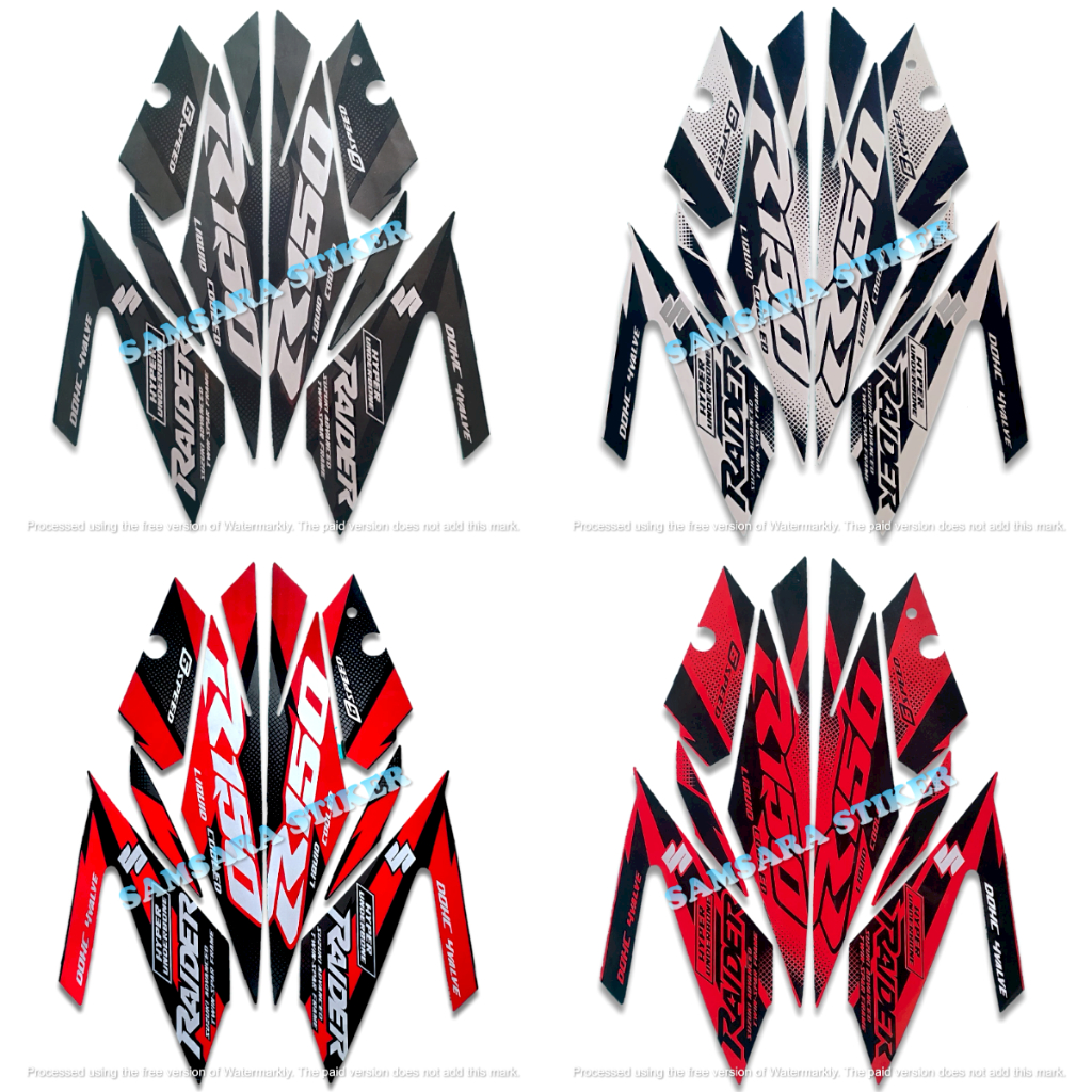 Sticker STRIPING MOTOR RAIDER R150 2017 Standard FULL SET Motor Sticker ...