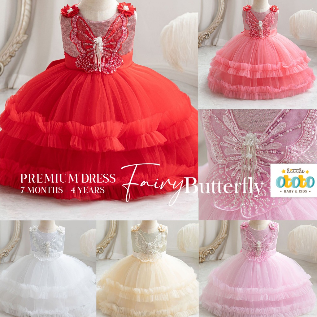 [LITTLEOTOTO] 6 Months - 4T FAIRY BUTTERFLY Party Dress Premium Korean ...