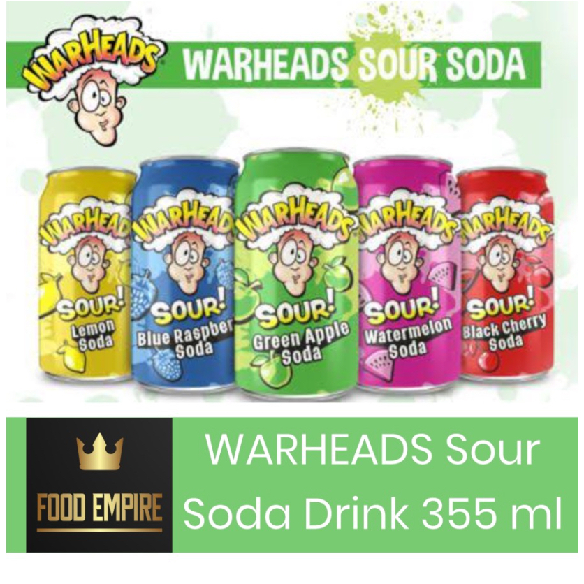 Warheads Sour Soda Drink 355ml | Warhead Canned Soft Drink | Shopee ...