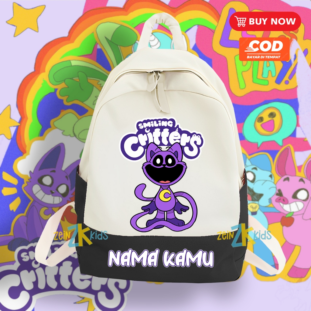 Kindergarten/ PAUD School Backpack Catnap Smiling Critters Free Name |  Shopee Malaysia