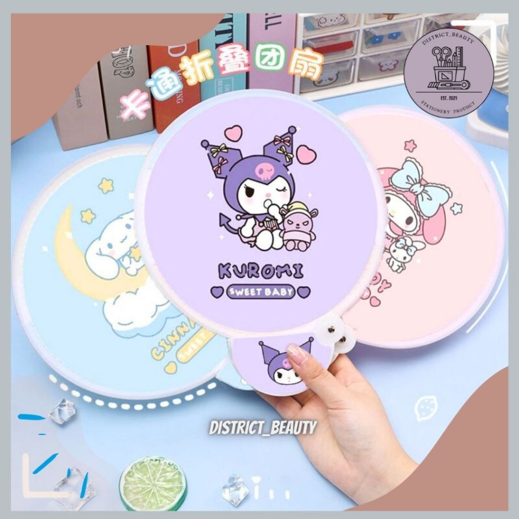 Sanrio LOTSO MAGIC FAN LOTSO KUROMI CINNAMOROL MOTIF HAND FOLDING FAN ...