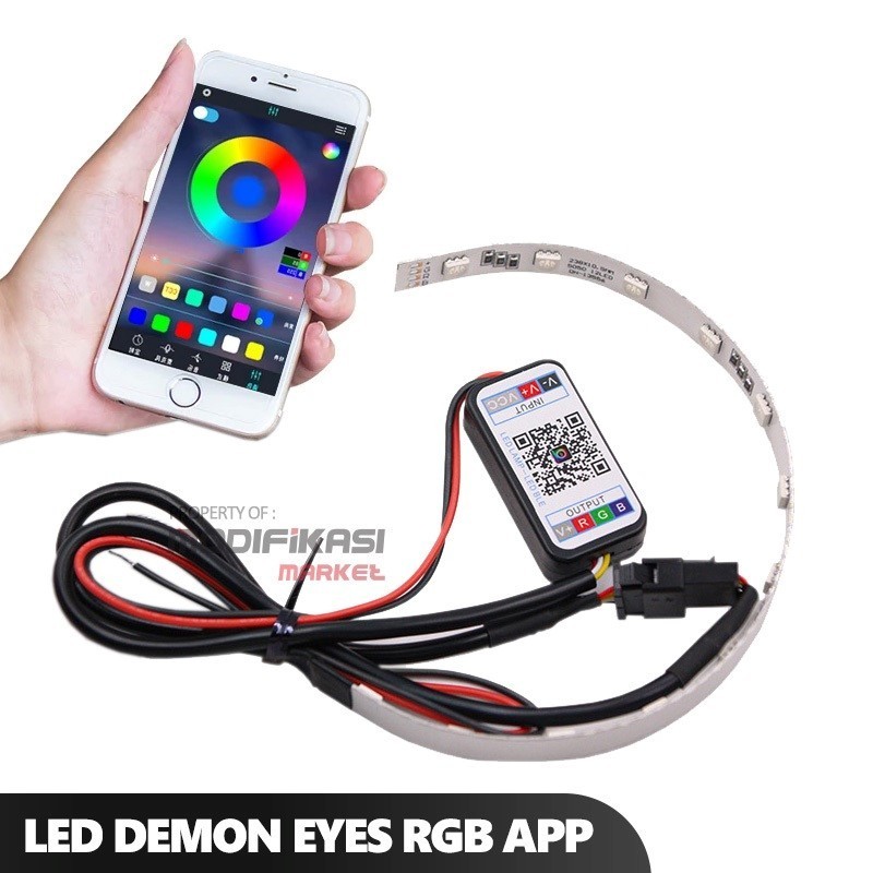 Demon Eyes Devil Eyes RGB Bluetooth App BILED Projie Motorcycle ...