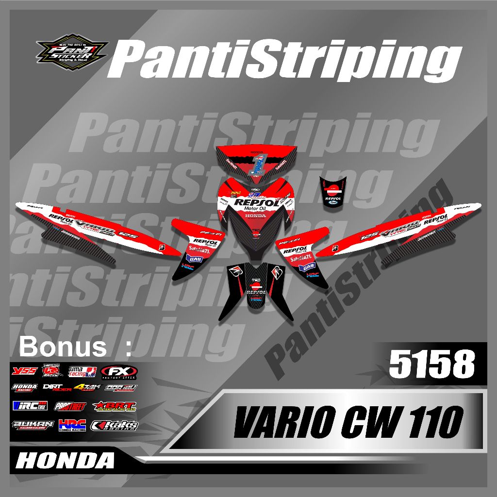 Striping Decal FullBody Vario Krb 110 Fi Cw Design Repsol Motogp ...