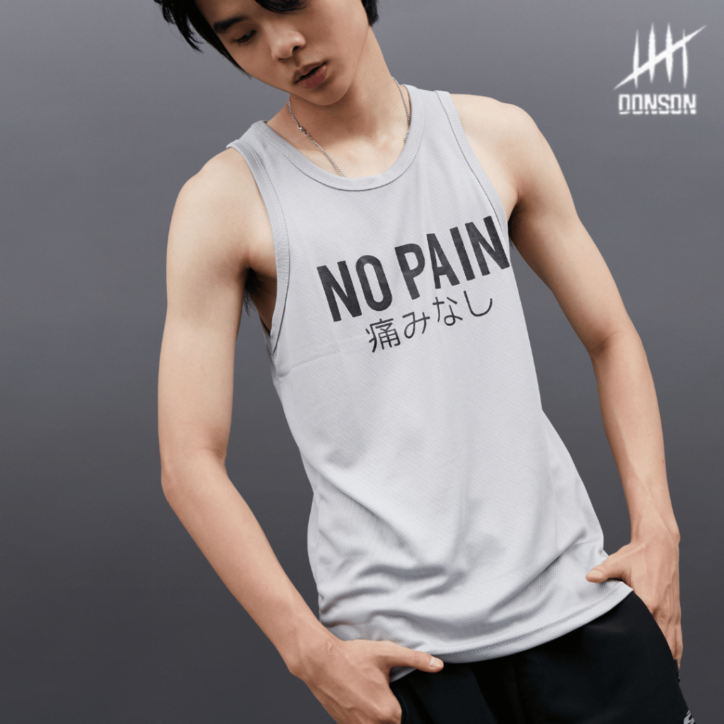 DONSON Sportswear Sleeveless Tank Top Singlet No Pain English Grey ...