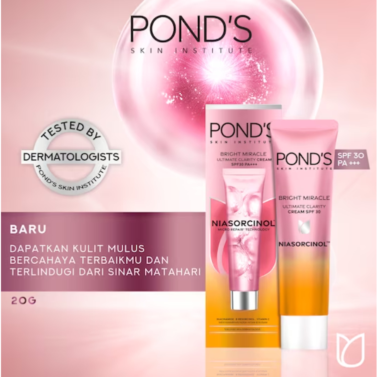 Ponds BRIGHT MIRACLE ULTIMATE CLARITY CREAM SPF30 20GR (Yellow ...