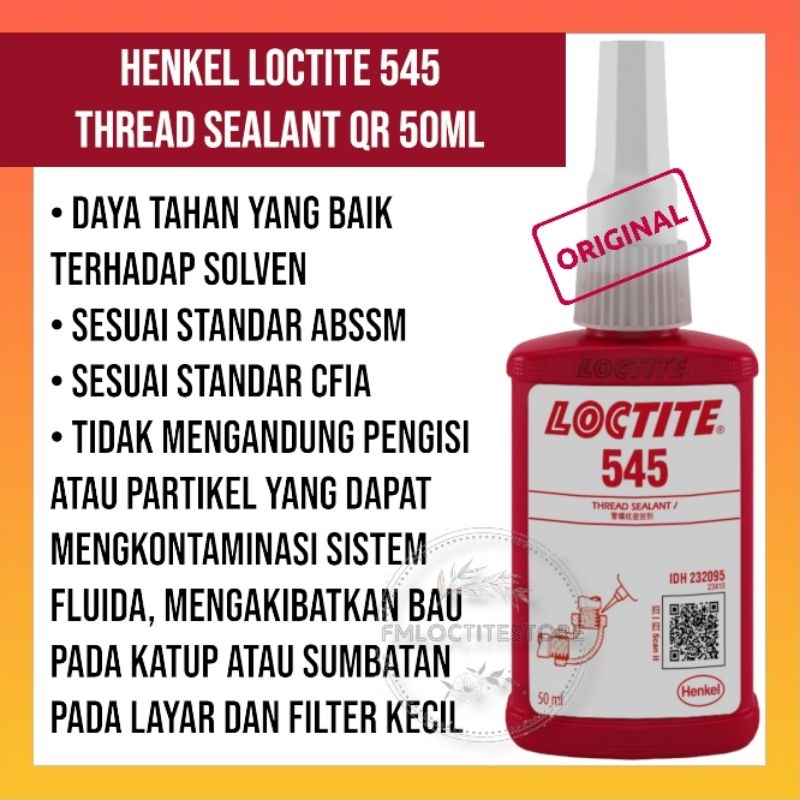 MERAH Henkel LOCTITE 545 THREAD SEALANT Glue Red Hydraulic Pipe SEAL QR