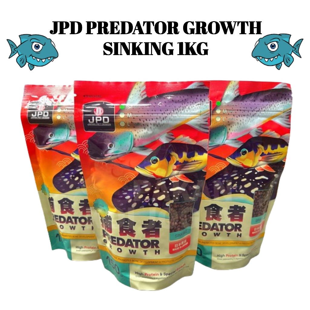 Jpd Predator High Growth 1kg Size S M L Ornamental Fish Pellet Feed ...
