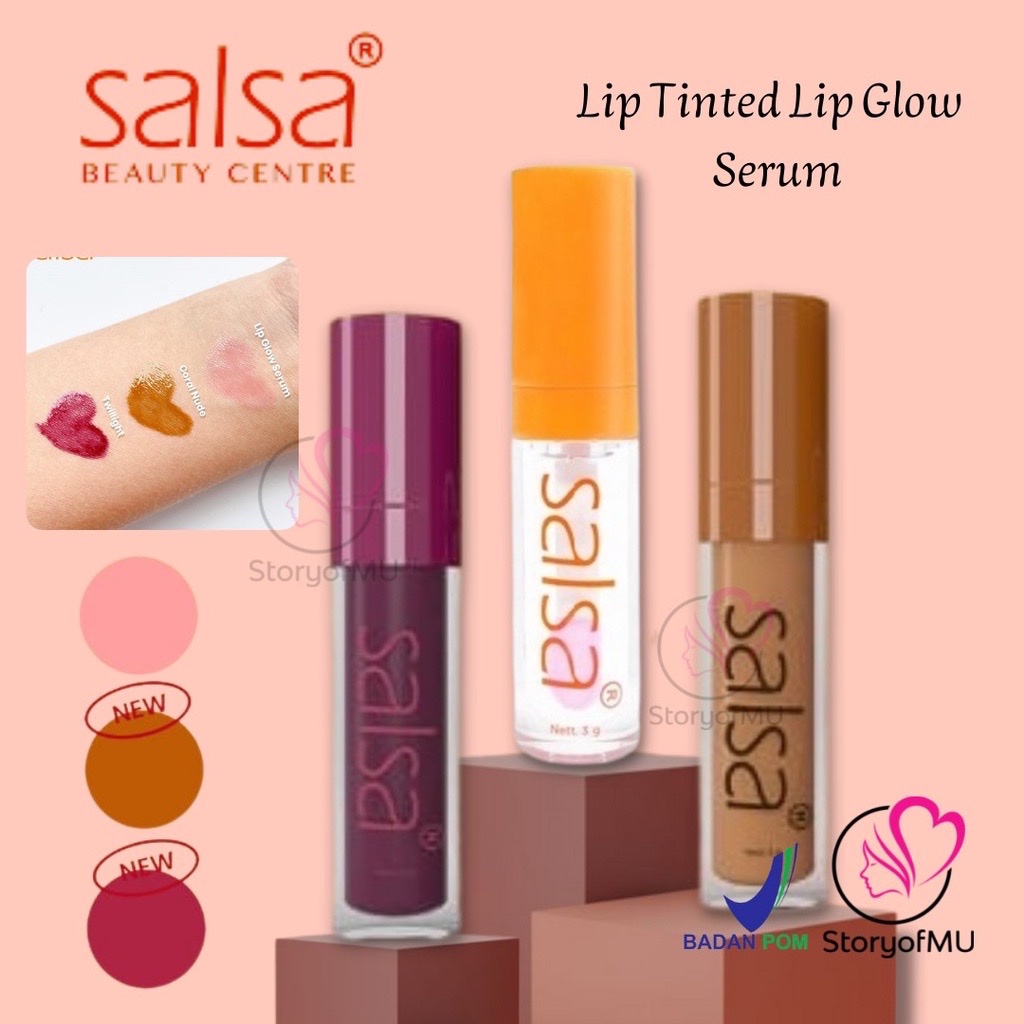 Salsa Lip Tinted Glow Serum Coral Nude Twilight Gr Lippie Gloss