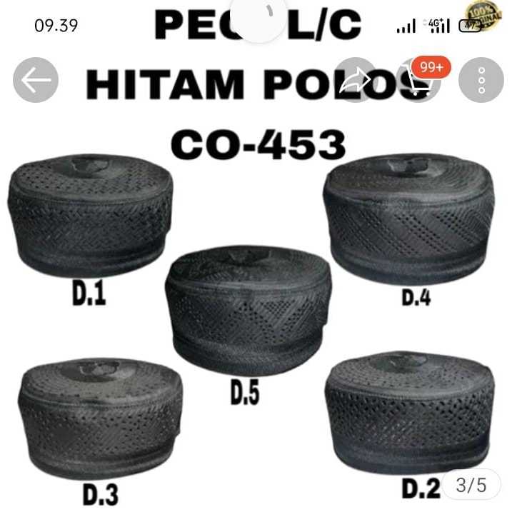HITAM Madina Bugis Laser Cap Cap Original Bangladesh Black Plain ...