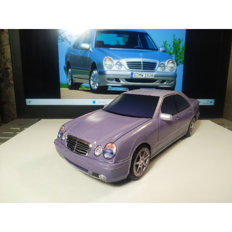 Mercedes W210 car papercraft pattern sheet 1:24 scale (OP-Ac2) diecast ...