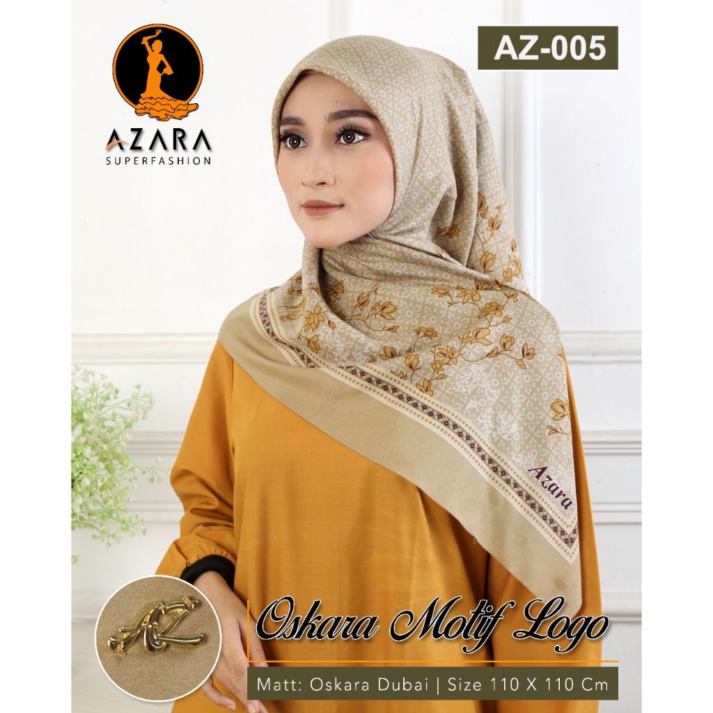 (AZ-005) Oskara Rectangular Hijab Motif New Code 2024 LC Laser Cut Ori ...