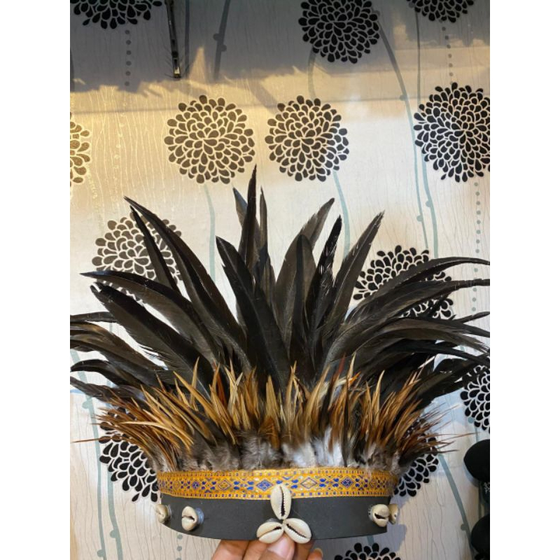 HITAM Feather Crown/Black Feather Crown/Black Feather Crown/Black Conch ...