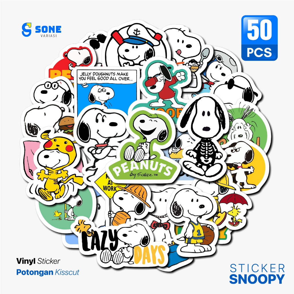 TERMOS 50pcs Cute Snoopy Stickers – Kiss Cut Vinyl Waterproof for ...