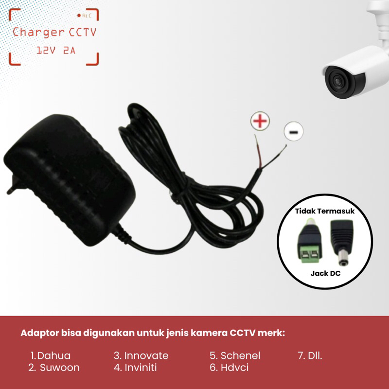 [ 100% REAL ] 12V 2A CCTV Camera Adapter / Adapter - no jack Original ...