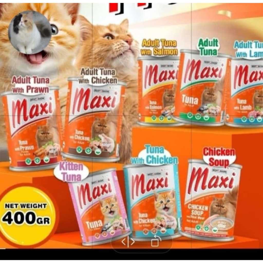 Maxi WET CAT FOOD 400 GR CAT WET FOOD ALL Variant MAXI CAT | Shopee ...