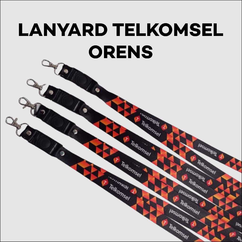 Lanyard Custom Telkomsel New LOGO Full Color Printing/Telkomsel Orange ...