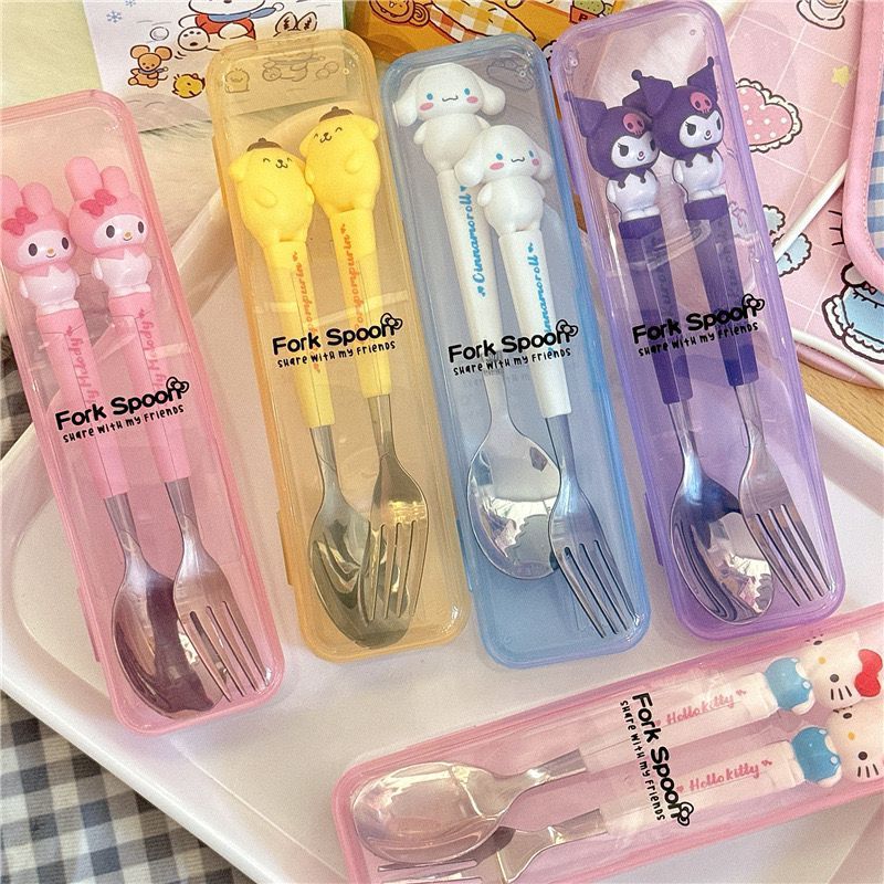 Sanrio Stainless Steel Sendol Children's Dinnerware Set+Kuromi ...