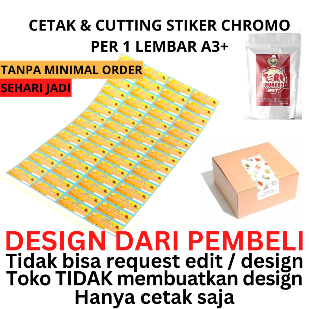 Print & Cutting Chromo Stickers 1 Sheet A3+ / Labels / CUSTOM Names ...