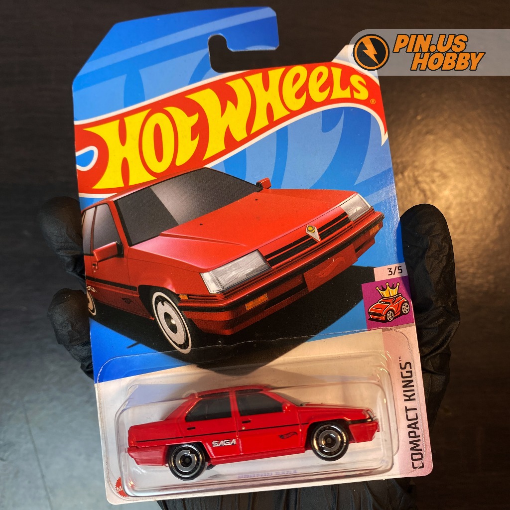 MERAH Hot WHEELS PROTON SAGA RED RED COMPACT KINGS DIECAST 1:64 PROTON ...