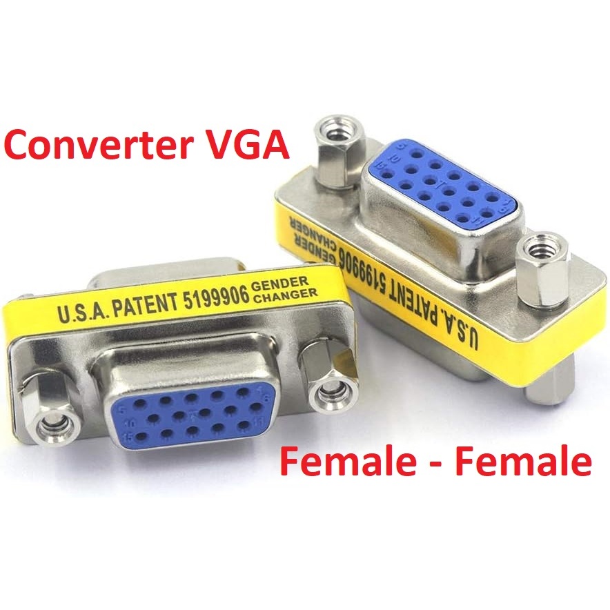 VGA Female To Female Gender Changer/Cable Extender Coupler Adapter Connector. (Pack Of 1