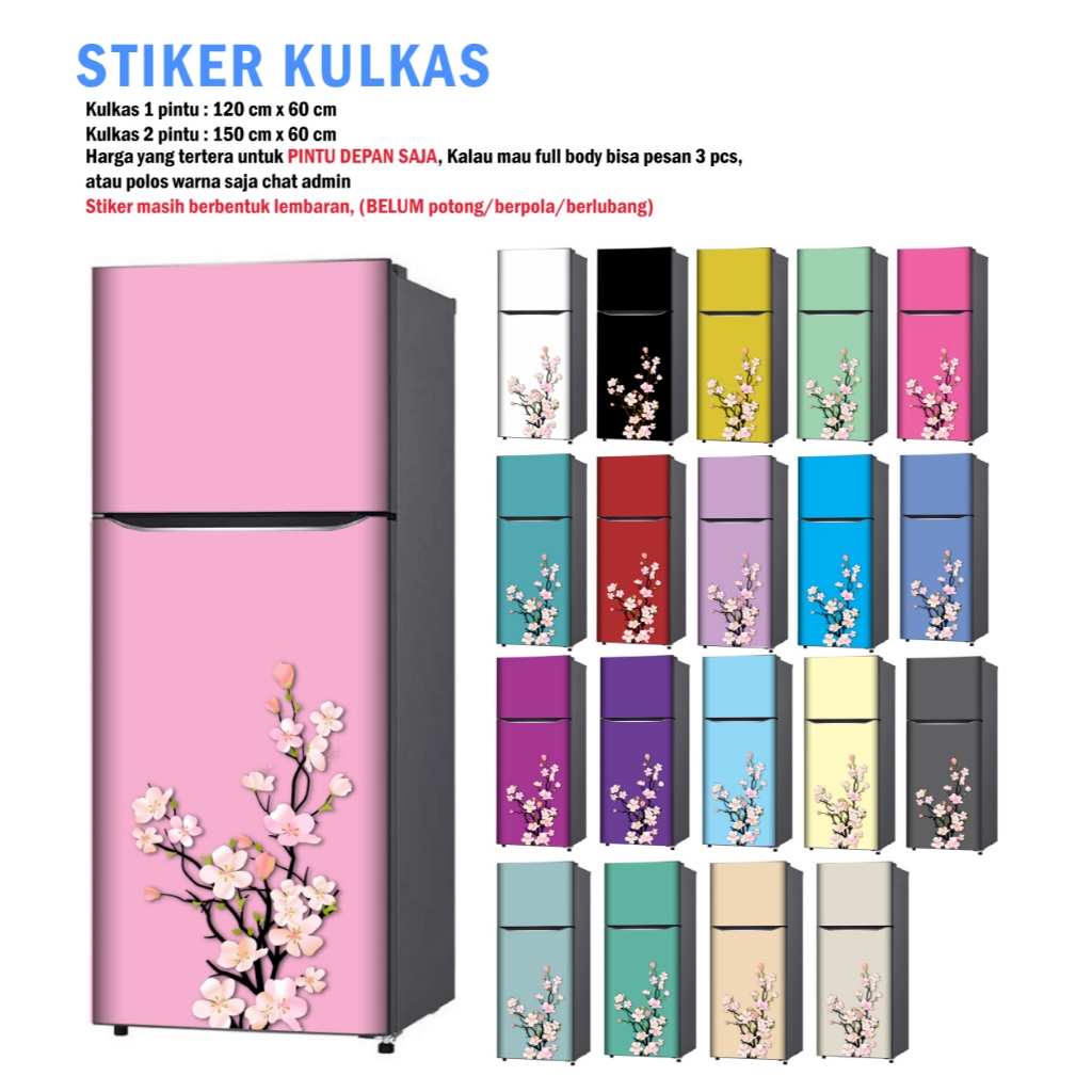 1 Door Refrigerator Sticker and 2 Door Sakura Refrigerator Sticker ...