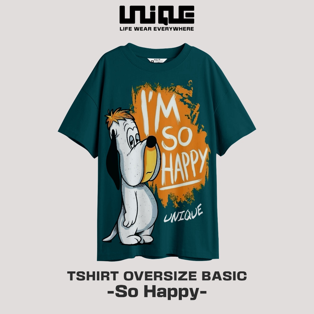 UNIQUE - (Unique Series) SO HAPPY Basic Combed 24s Soft Oversize T ...