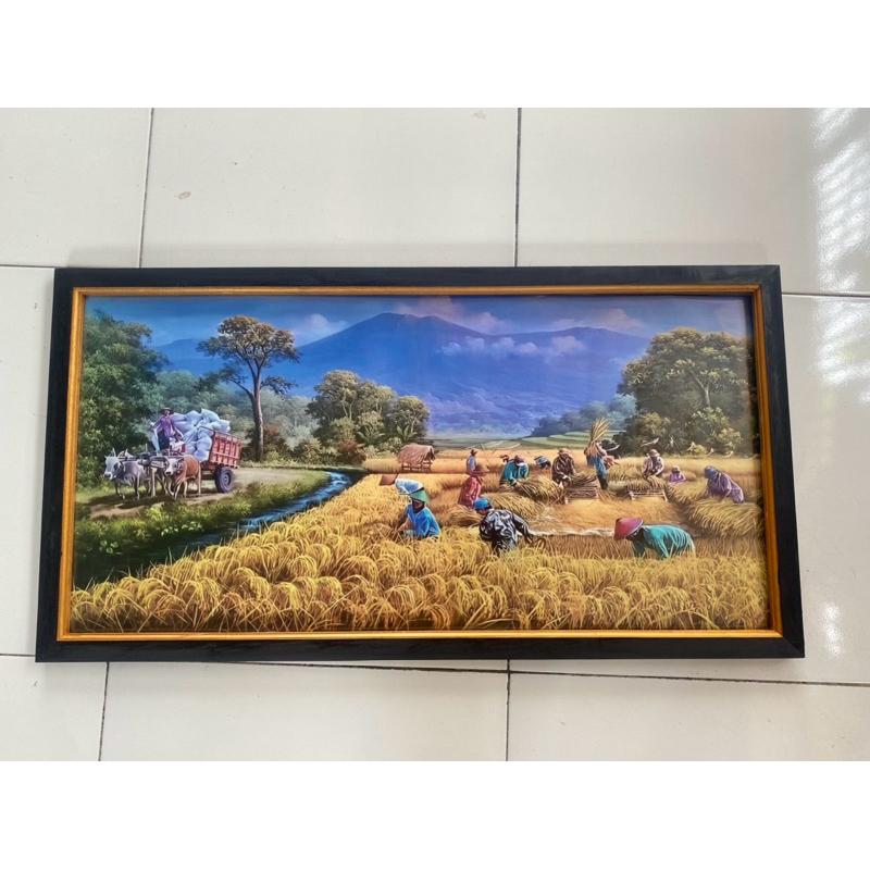 HIASAN DINDING Wall Decoration plus Frame uk:40cm x 100cm Landscape ...