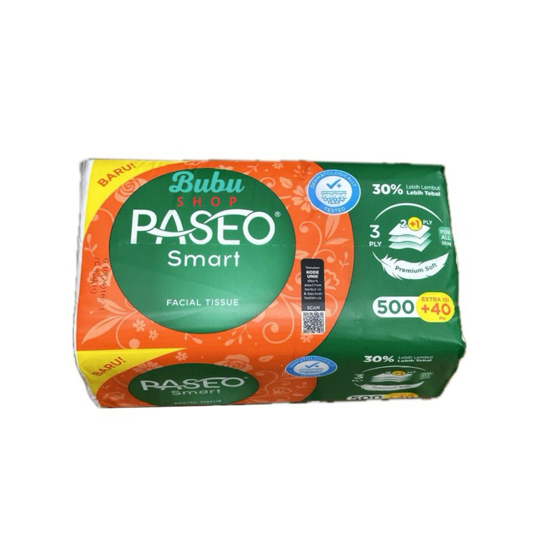 Paseo smart 540 facial tissue 500 + 40 pieces of 3-ply facial tissue ...