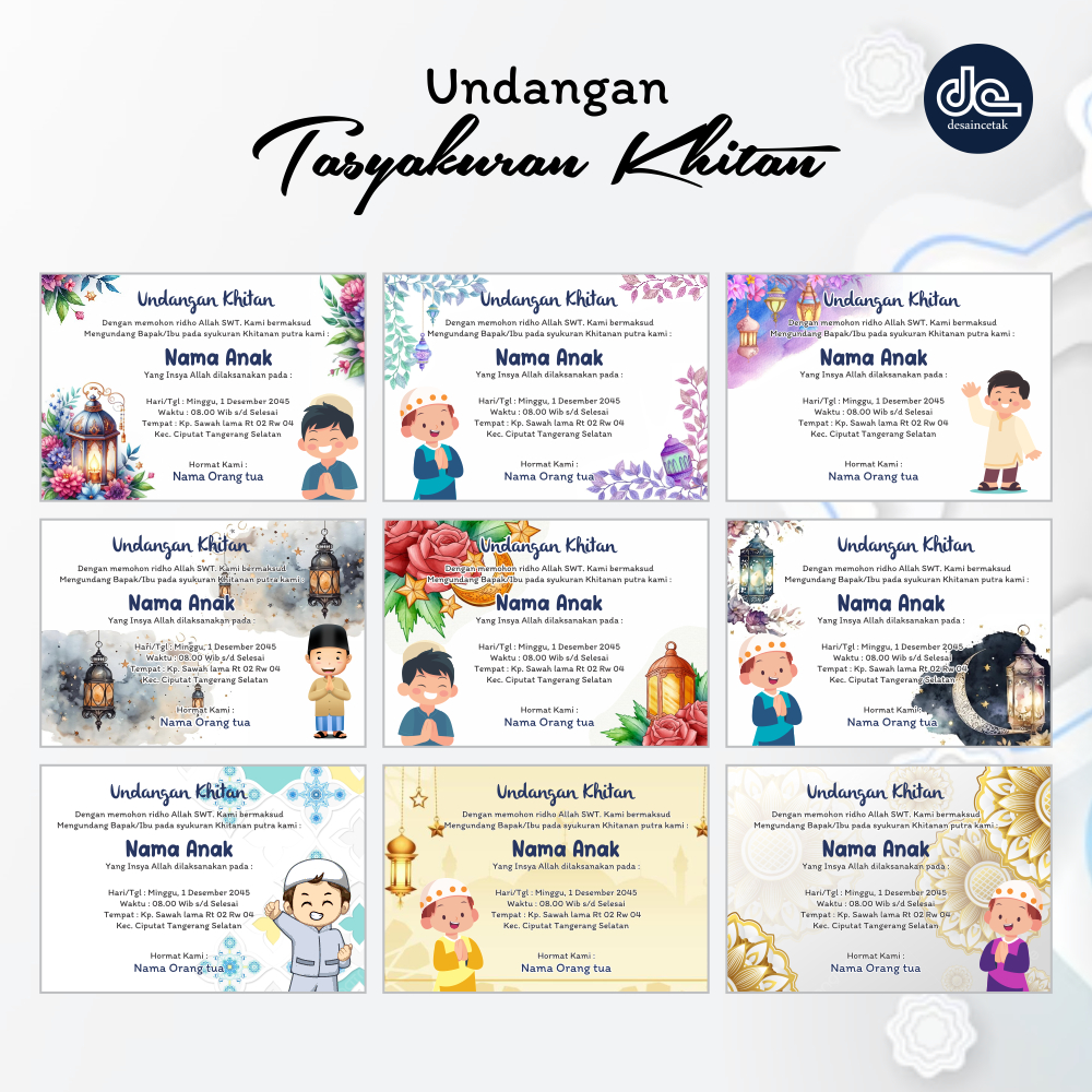 Print Tasyakuran Circumcision Invitations, children's circumcision ...