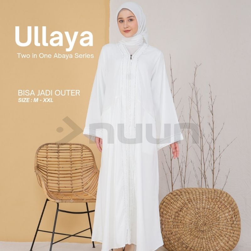 Ullaya abaya putih - Plain White Arabic abaya Material outer abaya ...