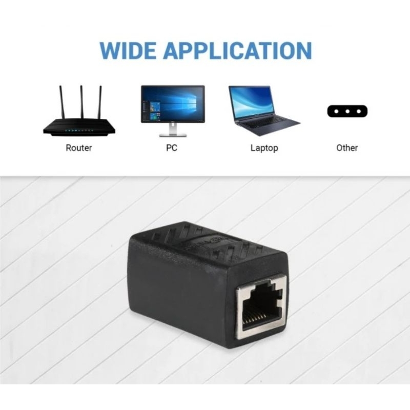 HITAM Barrel Connector Rj45 Cat UTP FTP Female to Female / Connector ...
