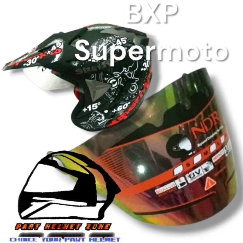 (NDR-4) BXP semi cross helmet visor || BXP double helmet Visor ...