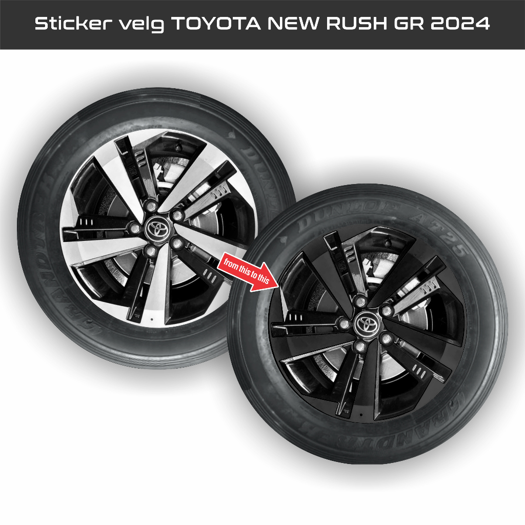 Sticker delete silver rims for toyota new rush GR 2024 facelift ...