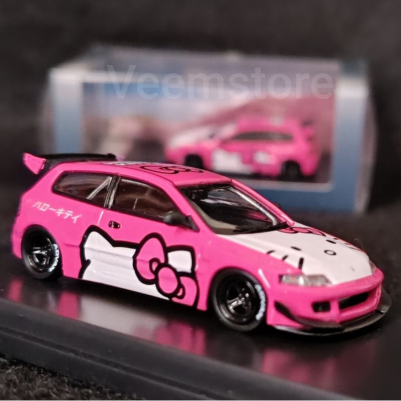 Die Cast 1:64 Honda Civic Rocket Bunny Eg6 Hello Kitty Livery [fuji 